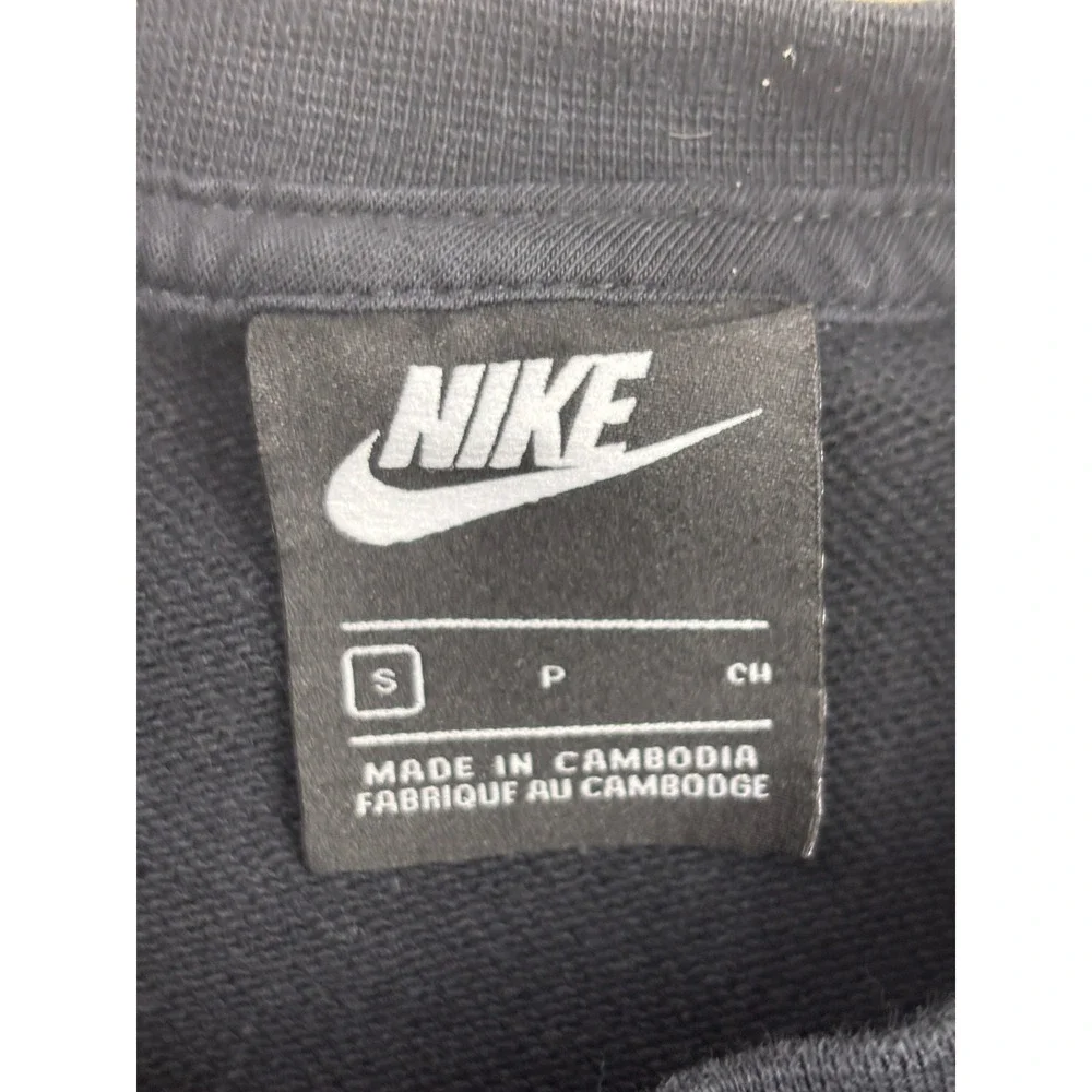 Nike Mens Colorblock Swoosh Logo Crewneck Sweatshirt Black White Grey Small